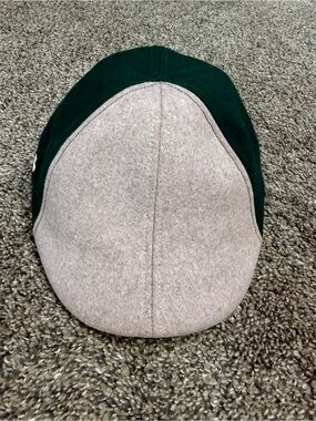 Boston Scally Mickey Ward Men's Two-Tone Wool Flat Cap - Green & Beige